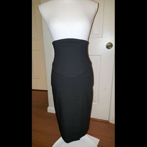 Bebe Womens High Waisted Pencil Skirt Leather Trim